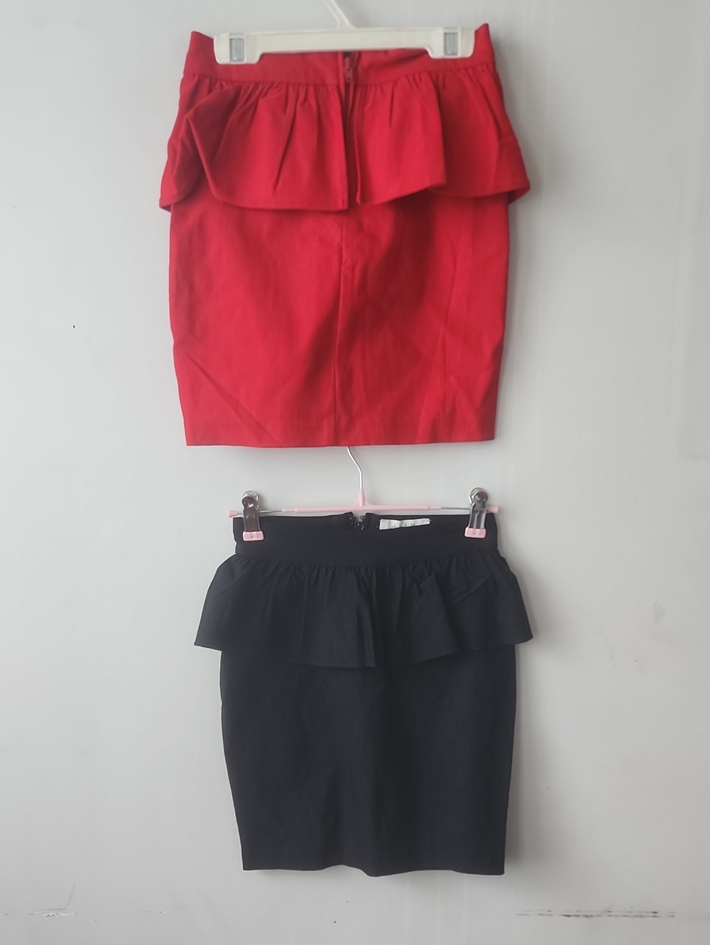Charlotte Russe Girls Ruffle Peplum Skirt - Red & Black. Two New Without Tag.